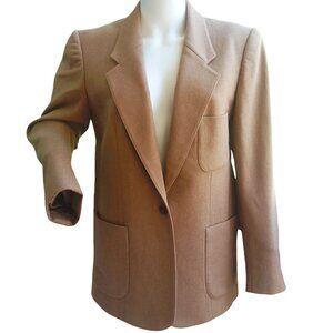 Vintage 70s Evan Picone Tan Wool Preppy Academia Blazer Jacket Women Size 8